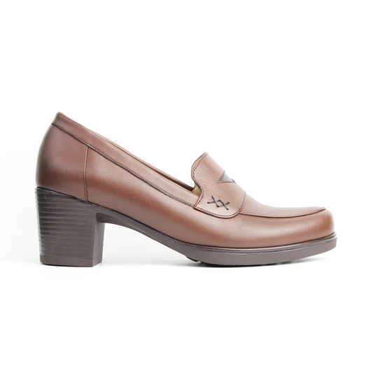 CHAUSSURES VELORIA EN CUIR MARRON